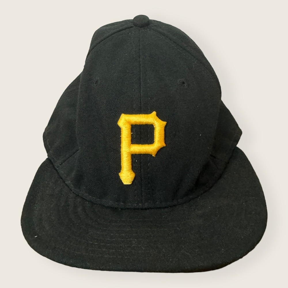 Pittsburgh Pirates Hat Cap Fitted Mens 7.5 Black New‎ Era MLB Baseball 59Fifty